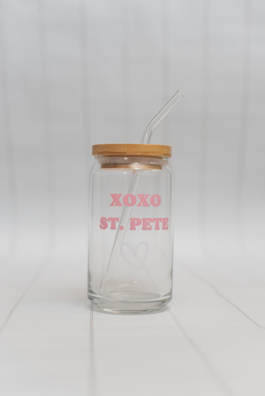 XOXO St. Pete Glass Tumbler